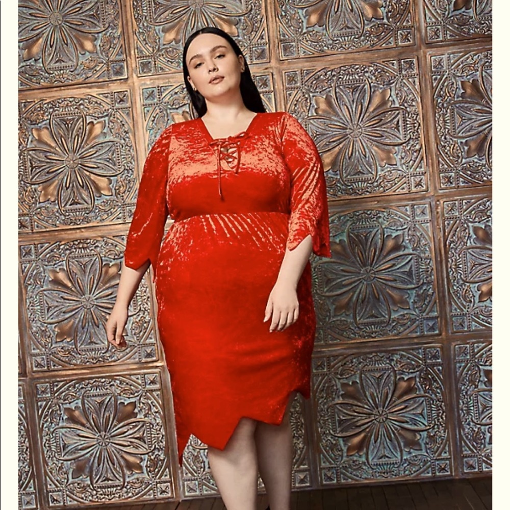 Size 2 😈 TORRID SEXY DEVIL LACE-UP ASYMMETRICAL Dress/ Costume